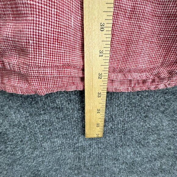 Orvis Signature Collection Linen Shirt Mens XL Button Down Micro Houndstooth Red - Picture 10 of 12